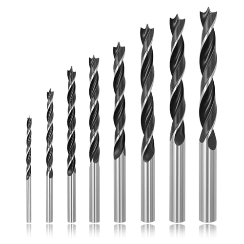 Holzbohrer Set 8tlg Extra Scharfe Holzschlangenbohrer Professional Holzspiralbohrer für Weichholz, Hartholz Ø 3mm, 4mm, 5mm, 6mm, 7mm, 8mm, 9mm, 10mm x 90-140mm Lange Holzbohrers Holzbohrer Set 8tlg Extra Scharfe Holzschlangenbohrer Professional Holzspiralbohrer für Weichholz, Hartholz Ø 3mm, 4mm, 5mm, 6mm, 7mm, 8mm, 9mm, 10mm x 90-140mm Lange Holzbohrers von Qaum