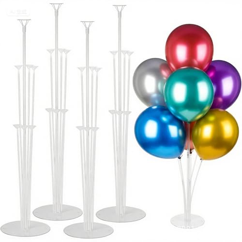 Ballonständer für Luftballons, Luftballon Ständer, Ballonbogen, Wiederverwendbare, Ballon Stand Set,Luftballons Hochzeit, für Weihnachten Party Geburtstag Hochzeits Dekoration (4 SET) von Qawner
