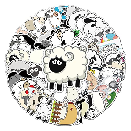 Niedliche Schaf-Aufkleber für Teenager, Jungen, Mädchen, Kinder, Cartoon-Aufkleber für Flaschen, Wasserflaschen, Laptop, Gepäck, Telefon, Notebook, Tablet, Auto, Fahrrad, Aufkleber, 50 Stück Niedliche Schaf-Aufkleber für Teenager, Jungen, Mädchen, Kinder, Cartoon-Aufkleber für Flaschen, Wasserflaschen, Laptop, Gepäck, Telefon, Notebook, Tablet, Auto, Fahrrad, Aufkleber, 50 Stück von Qaxrocyn