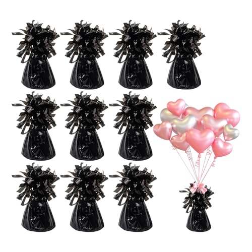 10 schwarze Ballongewichte, Helium-Ballongewichte, schwere Ballon-Gewichte für Geburtstag, Hochzeit, Party, Ballons, Events und Feiern, Zubehör von Qaziuy