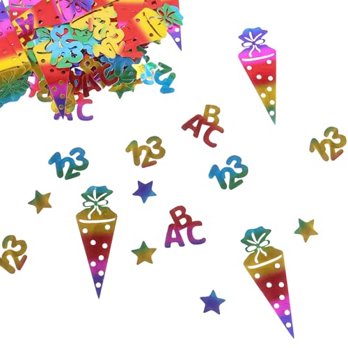 100 Stück Einschulung Deko Konfetti Bunt,Tischdeko Einschulung Deko, Schulanfang Deko Einschulung Junge Mädchen Schulkind Streudeko Schuleinführung 100 Stück Einschulung Deko Konfetti Bunt,Tischdeko Einschulung Deko, Schulanfang Deko Einschulung Junge Mädchen Schulkind Streudeko Schuleinführung von Qaziuy