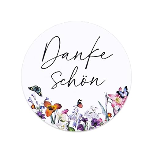 120 Stück Danke Aufkleber, 4cm Dankeschön Aufkleber im Blumenstil Vielen Dank Sticker Rund Dankeschön Aufkleber für Hochzeit Muttertag Geburtstag Geschenk Verpackung von Qaziuy