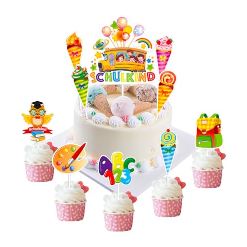 19 Stück Einschulung Tortendeko,Schulanfang Tortendeko Schulkind Tortentopper Schulanfang Kuchen Cupcake Muffin Topper Deko für Schulkind Junge Mädchen Tortendeko Schulanfang Party Deko 19 Stück Einschulung Tortendeko,Schulanfang Tortendeko Schulkind Tortentopper Schulanfang Kuchen Cupcake Muffin Topper Deko für Schulkind Junge Mädchen Tortendeko Schulanfang Party Deko von Qaziuy