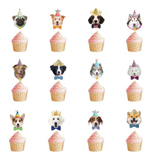 24 Stück Hunde Geburtstag,Hunde Cupcake Topper Hunde Muffin Deko Geburtstag, Hunde Cupcake Deko für Hunde Geburtstag Party Decorations Hunde Partyzubehör 24 Stück Hunde Geburtstag,Hunde Cupcake Topper Hunde Muffin Deko Geburtstag, Hunde Cupcake Deko für Hunde Geburtstag Party Decorations Hunde Partyzubehör von Qaziuy