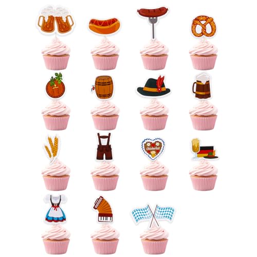 30 Stück Oktoberfest Tortendeko, Oktoberfest Cupcake Topper, Bierfest Party Picker, Bierfest Kuchendeko für Oktoberfest Party Deko, Bayerische Dessert Deko 30 Stück Oktoberfest Tortendeko, Oktoberfest Cupcake Topper, Bierfest Party Picker, Bierfest Kuchendeko für Oktoberfest Party Deko, Bayerische Dessert Deko von Qaziuy
