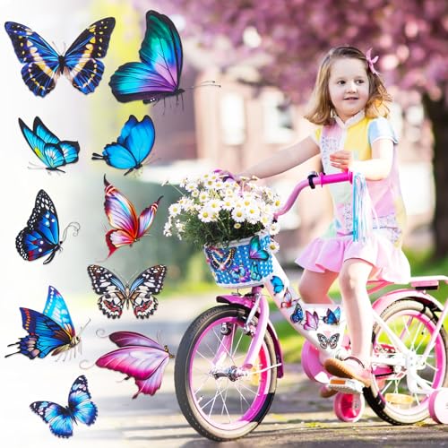 30 Stück Schmetterling Aufkleber, Fahrradaufkleber 3D Schmetterling Sticker Fahrrad Mädchen Wasserfeste Schmetterlings Sticker für Fahrrad Auto Roller Laptop DIY Deko von Qaziuy