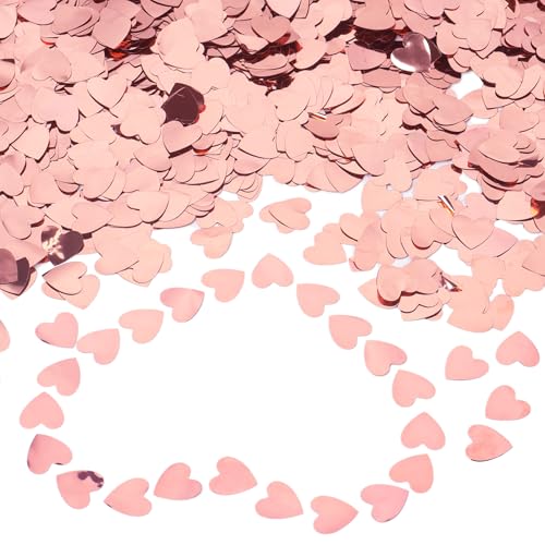 50g Rose Gold Herz Konfetti Glitzer Liebe Herz Tischkonfetti Romantische Party Tischdekoration für Junggesellinnenabschied Junggesellinnenabschied Hochzeit Verlobung Babyparty Geburtstag von Qaziuy