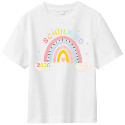 6 Stück Bügelbilder Schulkind 2025 Bügelbilder zum Schulanfang Niedlich Regenbogen Patches zum Aufbügeln für Schuleinführung Schulanfang Einschulung Mädchen Bilder zum Aufbügeln von Qaziuy