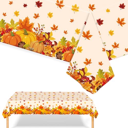 Herbst Party Tischdecke,2 Stück 137 x 274 cm Erntedankfest Herbsternte Tischdecke Kürbisse Ahornblätter Tischdecke Herbst Tischwäsche für Herbst Party Deko Herbst Party Tischdecke,2 Stück 137 x 274 cm Erntedankfest Herbsternte Tischdecke Kürbisse Ahornblätter Tischdecke Herbst Tischwäsche für Herbst Party Deko von Qaziuy