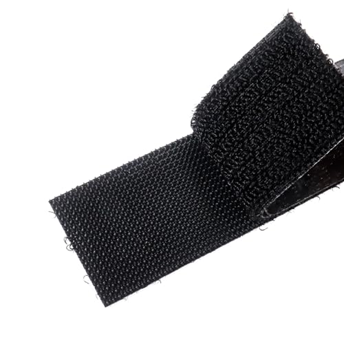 Klettband Selbstklebend Extra Stark,10 Stück Doppelseitig Klettverschluss Selbstklebend Schwarz Klebe Klettband für Wände Boden Tür Gläser von Qaziuy