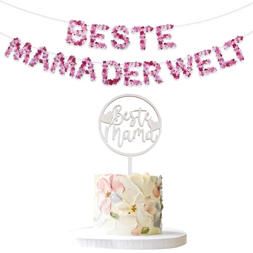 Muttertag Deko, Beste Mama Banner & Cake Topper Beste Mama, Muttertag Deko Girlande Muttertag Kuchen Topper Tortenstecker für Muttertag Geburtstag Party Dekoration Muttertag Deko, Beste Mama Banner & Cake Topper Beste Mama, Muttertag Deko Girlande Muttertag Kuchen Topper Tortenstecker für Muttertag Geburtstag Party Dekoration von Qaziuy