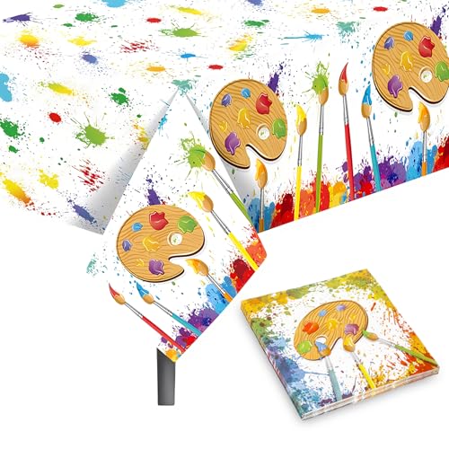 Party Tischdecken, Wasserdicht Plastik Tischdecke für Kinder Basteln & Malen, Bunt Malen Tischdecke mit Servietten für Kindergeburtstag Schulanfang Party Dekorationen Party Tischdecken, Wasserdicht Plastik Tischdecke für Kinder Basteln & Malen, Bunt Malen Tischdecke mit Servietten für Kindergeburtstag Schulanfang Party Dekorationen von Qaziuy