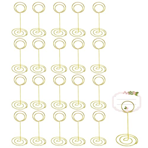 Qaziuy 20 Stück Gold Tischnummer Halter,Rund Tischkartenhalter Fotoständer Memo Halter Namenskarten Platzkartenhalter für Hochzeitsfeier, Jahrestag, Abschlussfeier Qaziuy 20 Stück Gold Tischnummer Halter,Rund Tischkartenhalter Fotoständer Memo Halter Namenskarten Platzkartenhalter für Hochzeitsfeier, Jahrestag, Abschlussfeier von Qaziuy