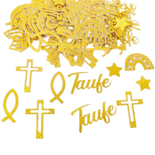 Taufe Deko Konfetti, 150 Stück Glitzer Taufe Deko Gold Streudeko Taufe Kommunion Konfetti Tischdeko Taufe Mädchen Junge, Konfetti Tisch Dekoration für Taufe Babyshower Kommunion Konfirmation Taufe Deko Konfetti, 150 Stück Glitzer Taufe Deko Gold Streudeko Taufe Kommunion Konfetti Tischdeko Taufe Mädchen Junge, Konfetti Tisch Dekoration für Taufe Babyshower Kommunion Konfirmation von Qaziuy
