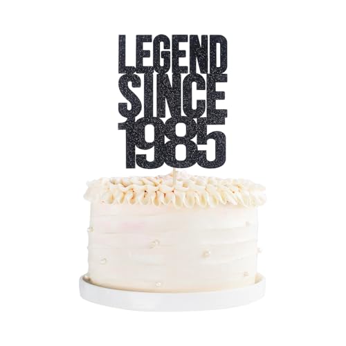 Tortenaufsatz mit Aufschrift "Legend Since 5,041.9 cm, schwarzer Glitzer, Happy 40th Birthday, Kuchendekoration für Männer und Frauen, Partyzubehör zum 40. Geburtstag Tortenaufsatz mit Aufschrift "Legend Since 5,041.9 cm, schwarzer Glitzer, Happy 40th Birthday, Kuchendekoration für Männer und Frauen, Partyzubehör zum 40. Geburtstag von Qaziuy