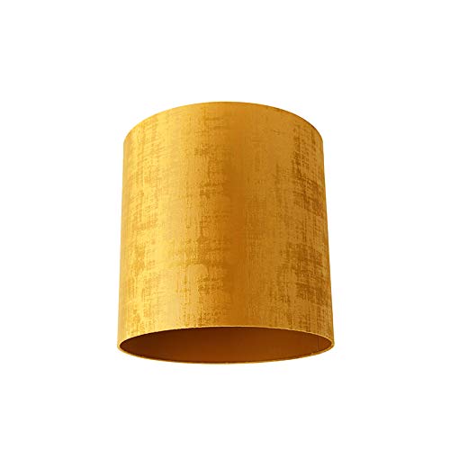 QAZQA Klassisch I Antik Samt Lampenschirm Gold I Messing Zylinder 40I40I40, QAZQA Klassisch I Antik Samt Lampenschirm Gold I Messing Zylinder 40I40I40, von Qazqa