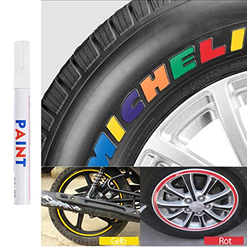 Qbisolo Reifenfarbe Marker Pens, wasserdichte Permanent Pen Reifenstift Marker Stift für Auto Motorrad Reifenprofil Fahrradreifen Qbisolo Reifenfarbe Marker Pens, wasserdichte Permanent Pen Reifenstift Marker Stift für Auto Motorrad Reifenprofil Fahrradreifen von Qbisolo
