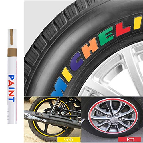 Qbisolo Reifenfarbe Marker Pens, wasserdichte Permanent Pen Reifenstift Marker Stift für Auto Motorrad Reifenprofil Fahrradreifen Qbisolo Reifenfarbe Marker Pens, wasserdichte Permanent Pen Reifenstift Marker Stift für Auto Motorrad Reifenprofil Fahrradreifen von Qbisolo