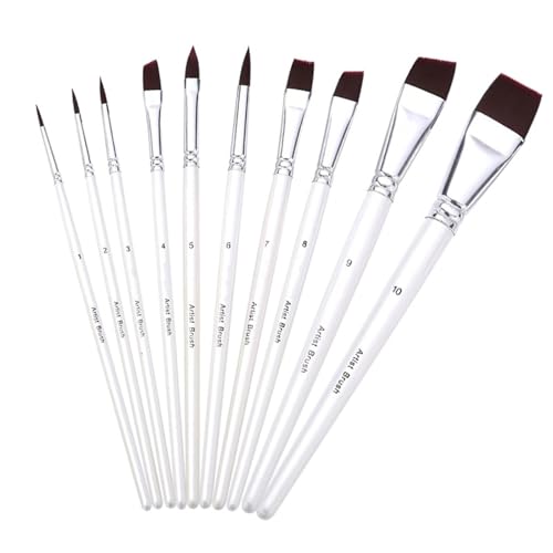 10 x Aquarell-Pinsel, Gesichtsbemalungspinsel für Acryl, Öl, Aquarell, Gouache, Malerei, Gesicht, Körper, Kunst, Malerei, Cosplay, Gesichtsfarbe 10 x Aquarell-Pinsel, Gesichtsbemalungspinsel für Acryl, Öl, Aquarell, Gouache, Malerei, Gesicht, Körper, Kunst, Malerei, Cosplay, Gesichtsfarbe von Qcbuegof