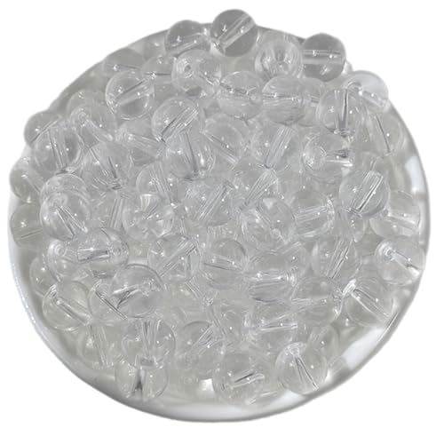 100 Stück transparente Glasperlen 8 mm Runde Perlen Handwerk für Halsketten Armbänder Schmuck Handwerk Zubehör für handgefertigten Schmuck 100 Stück transparente Glasperlen 8 mm Runde Perlen Handwerk für Halsketten Armbänder Schmuck Handwerk Zubehör für handgefertigten Schmuck von Qcbuegof