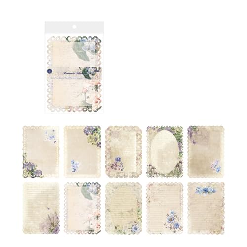 10pcs Ästhetische Spitzenpapier Vintage Scrapbooking Hintergrundpapier Für Scrapbooking Karten Bildalbum Vintage Spitzenpapier von Qcbuegof