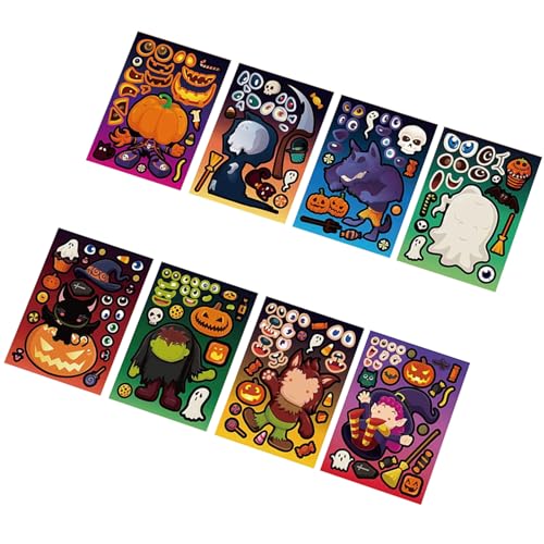 16.08.24/32 PCs Selbstklebende Aufkleber Halloween Sticker Kürbisse Aufkleber Skelettaufkleber Halloween Dekorationen von Qcbuegof