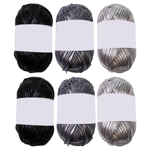 6 Stcs Metallic T Shirt Garn Polyester Garn Stoff Strickgarn Für Handsack Kissen Häkeln 6 Stcs Metallic T Shirt Garn Polyester Garn Stoff Strickgarn Für Handsack Kissen Häkeln von Qcbuegof