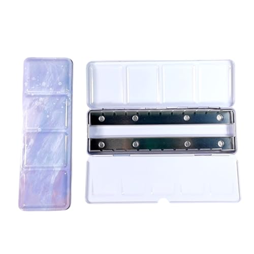 Aquarell-Farbpalettenbox, 24 Mulden, Reise-Farbkoffer, Farbe, Metall, Aufbewahrungsbox, auslaufsicherer Deckel für Künstler, Studenten von Qcbuegof