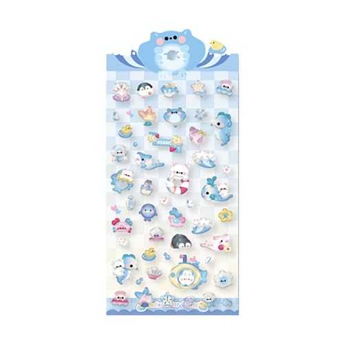 Cartoon Aufkleber Wasserfestes Tierfalteraufkleber Für Planer Bleistiftbox Telefon Hülle Wasserflasche Skateboards Ozean Themenaufkleber von Qcbuegof