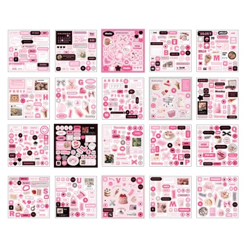 Dekoratives Aufkleberbuch 20 Blatt/Pad Für Journal Notebook Planer Album Verzierungen Collage Sticker Book von Qcbuegof