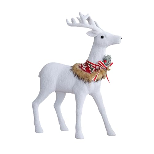 Handgefertigte weiße Rentier-Skulptur, raffinierter weißer Rentier-Akzent für Weihnachten, Tischdekoration, Display, Festival, Hirsch-Dekorationen Handgefertigte weiße Rentier-Skulptur, raffinierter weißer Rentier-Akzent für Weihnachten, Tischdekoration, Display, Festival, Hirsch-Dekorationen von Qcbuegof