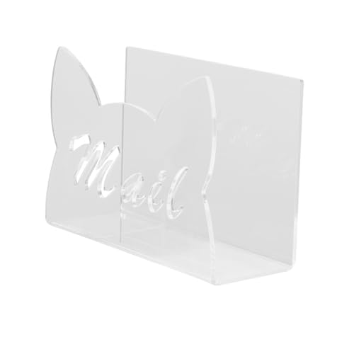 Katzen-Papierhalter aus transparentem Acryl, für Bürobedarf, transparent, für Post und Dokumente, Schreibtischablage von Qcbuegof