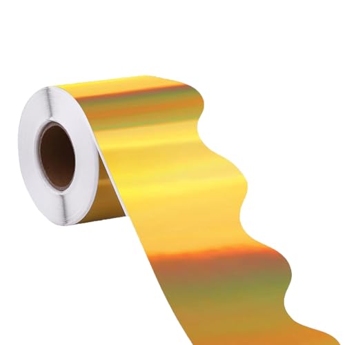 Lüfterform Bulletin Board Borders Gold Border Trim Bulletin Board Border Sticker Für Klassenzimmer Bürodekorationen Bulletin Board Grenzen Gold Border Trimtrim Fan Form Bulletin Brettaufkleber von Qcbuegof