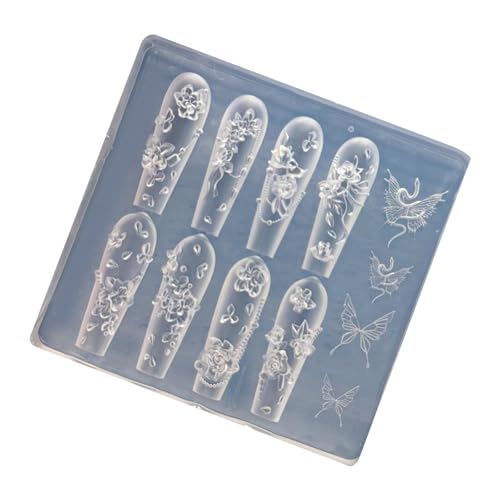 Multifauntale Nägel Schimmelpilze Styling Schimmel Rosenform Zubehör Formen Geeignet Für Zubehör Verbesserung Wiederverwendbares Rosennagelkunst Silikon von Qcbuegof