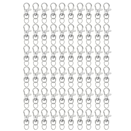 Packung Von 60 Rotierenden Metallschlüsselkettenclips Gründungsschlüsselringe Und Hummerklauenklaske Haken Schmuck Machen Zubehör Korrosionsbeständiger Schlüsselbund Stecker von Qcbuegof