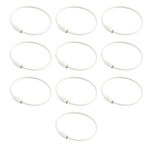 Packung mit 10 bunten Metallringen, 50 mm, Schrauben-Schlüsselanhänger für Schmuckherstellung und Bastelzubehör, robuste Ringe von Qcbuegof