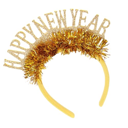 Qcbuegof Festival Kopfschmuck Karneval Kopfbedeckung Party Requisiten Silvester Stirnband Jahr 2025 Glitzer Puder Hairhoop Party Requisiten Urlaub Foto Requisiten von Qcbuegof