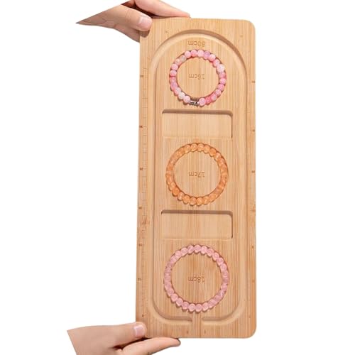 Qcbuegof Handgefertigtes Schmucktablett mit geräumigen Fächern und stabilem Sockel, Holzperlen-Arranger für Bastler von Qcbuegof