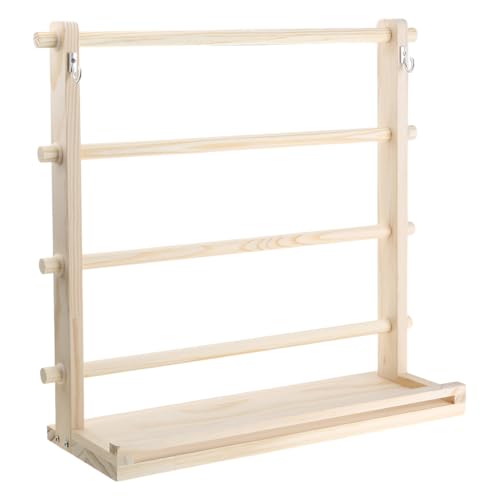 Qcbuegof Holzbandhalter, 4-stöckig, Präsentationsregal, Holzband-Organizer, Aufbewahrungshalter zum Verpacken von Band, Nähzubehör, Band-Aufbewahrungsregal Qcbuegof Holzbandhalter, 4-stöckig, Präsentationsregal, Holzband-Organizer, Aufbewahrungshalter zum Verpacken von Band, Nähzubehör, Band-Aufbewahrungsregal von Qcbuegof