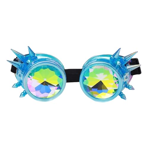 [Qcbuegof] Kaleidoskop-Brille, psychedelische Brille, Stelebank-Brille, Regenbogen-Prismen-Beugung, Kristalllinse von Qcbuegof