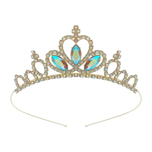 Qcbuegof Kinder Kronen Stirnband Blingling Glitzernde Kristall Kopfbedecke Kronen Kronen Weihnachtsfeier Requisiten Kronen Präsentieren Stirnband Kleinkind Prinzessin Kopfbedeckung von Qcbuegof