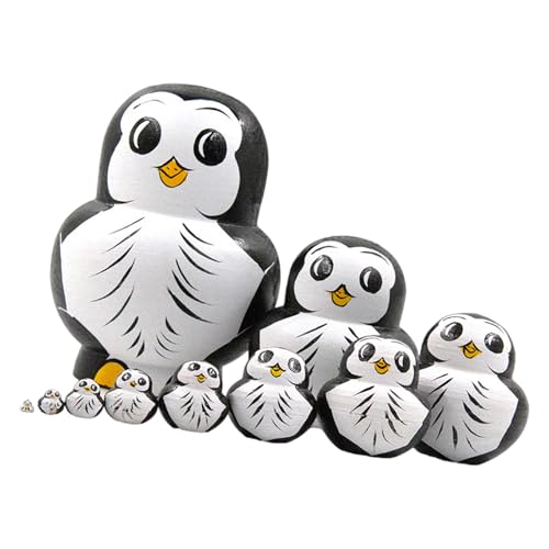 Qcbuegof Matryoshka Russische Nistpuppen Set Von 10 Handgemalten Holzfiguren Dekore Pinguine Craft Für Display Puppen Russische Nistpuppe Set Qcbuegof Matryoshka Russische Nistpuppen Set Von 10 Handgemalten Holzfiguren Dekore Pinguine Craft Für Display Puppen Russische Nistpuppe Set von Qcbuegof