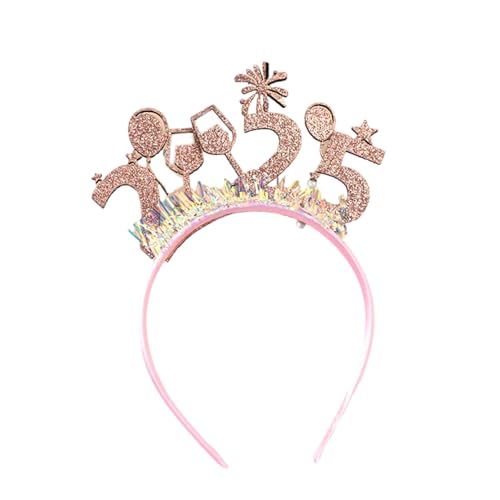 Qcbuegof Neujahrs-Lametta, modischer Kopfreifen, festlicher Haarschmuck, vielseitiges Styling-Werkzeug für Kinder und Erwachsene, Foto-Requisiten, festliches Haar-Accessoire für Frauen von Qcbuegof