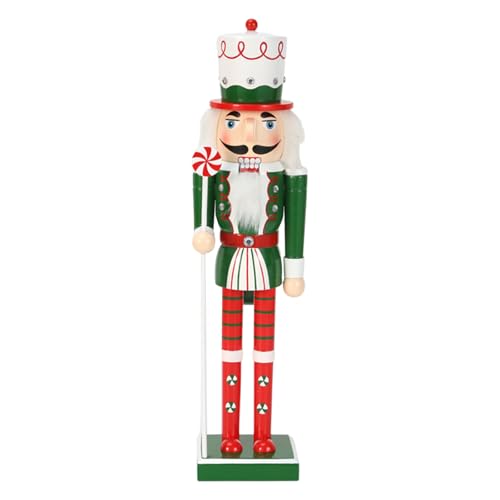 Qcbuegof Nussknacker-Ornament mit Schleifenstab, Sammlerstück, 50 cm, Nussknacker-Figur mit Süßigkeiten-Ornament für Festival-Ambiente, Weihnachtsdekoration Qcbuegof Nussknacker-Ornament mit Schleifenstab, Sammlerstück, 50 cm, Nussknacker-Figur mit Süßigkeiten-Ornament für Festival-Ambiente, Weihnachtsdekoration von Qcbuegof