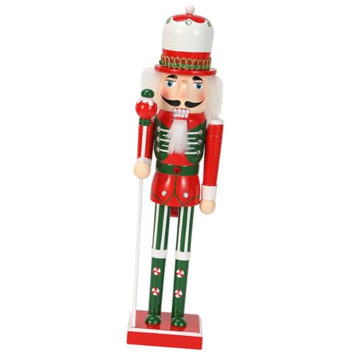 Qcbuegof Nussknacker-Ornament mit Schleifenstab, Sammlerstück, 50 cm, Nussknacker-Figur mit Süßigkeiten-Ornament für Festival-Ambiente, Weihnachtsdekoration Qcbuegof Nussknacker-Ornament mit Schleifenstab, Sammlerstück, 50 cm, Nussknacker-Figur mit Süßigkeiten-Ornament für Festival-Ambiente, Weihnachtsdekoration von Qcbuegof