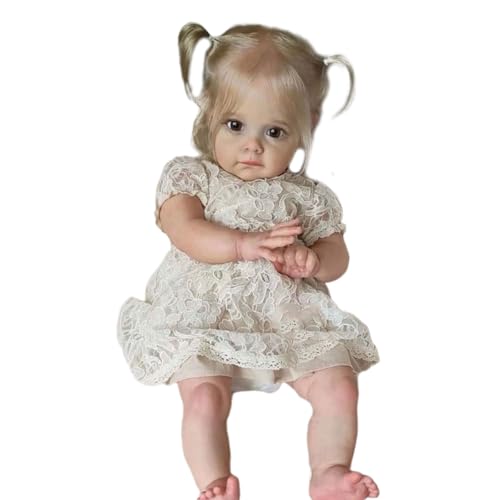 Qcbuegof Sammlerstück 21inch Silicon Neugeborenes Mädchen Babypuppen Realistische Kindergarten Dekore Silikon Neugeborene Mädchen Babypuppen Realistische Puppen Kleidung von Qcbuegof