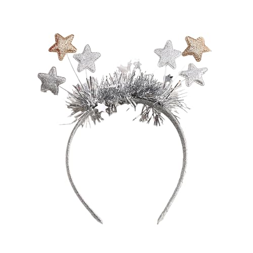 Qcbuegof Star Blingbling Stirnband Weihnachten Kopfbedeckung Weihnachten Party Foto Requisiten Weihnachten Party Kopfbedeckung Cosplay Zubehör Stern Stirnbänder Kinder Bulk von Qcbuegof