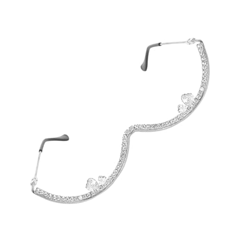 Qcbuegof Stilvolle Metallrahmen Brille mit funkelnden Strasssteinen Kostüm Zubehör Dekoration für Cosplay und Partys Festival Zubehör Brille von Qcbuegof