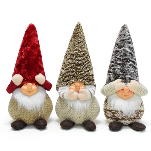 Set mit 3 weihnachtlichen Plüsch-Dekorationen, Zwerge, Puppen, Figur, Fensterdekoration, Zwerg, Polyester, Ornament für Partys, Büro, Schreibtisch Set mit 3 weihnachtlichen Plüsch-Dekorationen, Zwerge, Puppen, Figur, Fensterdekoration, Zwerg, Polyester, Ornament für Partys, Büro, Schreibtisch von Qcbuegof