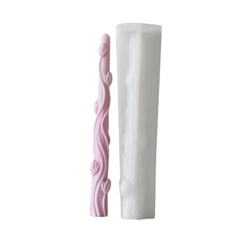 Silikonkerzenform Blumenmuster Geometrische Gipsformen Geeignet Für Kreative Häuser Dekoration Und Handgefertigte Geschenke Langes Zylinderkerzen Silikonform von Qcbuegof